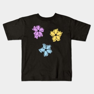 Watercolor Flower Doodle 3 Pack Kids T-Shirt